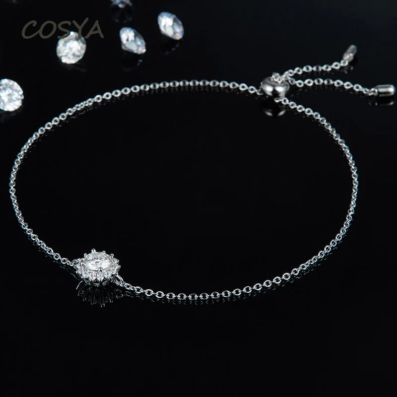 COSYA Shining 0.5 Carat D Color Moissanite Adjustable Bracelet 100% S925 Sterling Silver Classic Fine All-Match Jewelry Gift
COSYA Shining 0.5 Carat D Color Moissanite Adjustable Bracelet 100% S925 Sterling Silver Classic Fine All-Match Jewelry Gift