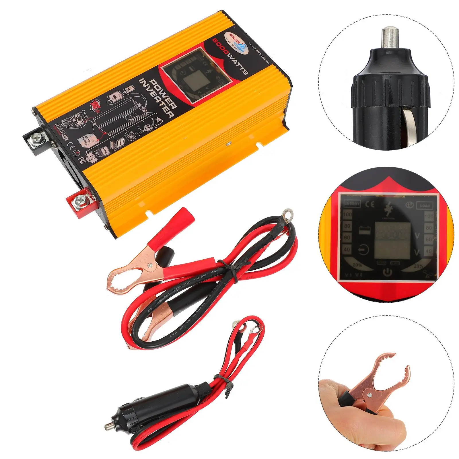 Newest Durable Dual USB 12V 6000W Car Inverter With Smart Display Portable Car Charger Adapter 
Newest Durable Dual USB 12V 6000W Car Inverter With Smart Display Portable Car Charger Adapter