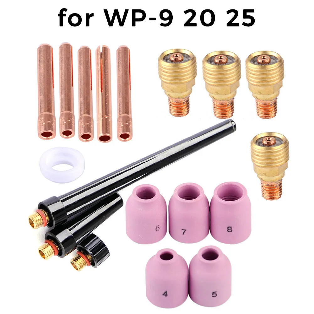 18pcs TIG Welding Torch Body Parts Gas Lens Nozzle Collet Cup Fit For WP-9 20 25 Welding Torch Gas Mirror Nozzle Collet Cup
18pcs TIG Welding Torch Body Parts Gas Lens Nozzle Collet Cup Fit For WP-9 20 25 Welding Torch Gas Mirror Nozzle Collet Cup
