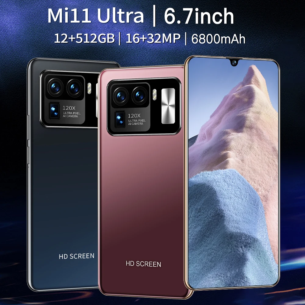New Global Version 6.7inch Mi11 Ultra Smartphone 6800mAh 12+512GB Cellphone 16+32MP Dual SIM Face Unlock 5G Network Mobilephone
New Global Version 6.7inch Mi11 Ultra Smartphone 6800mAh 12+512GB Cellphone 16+32MP Dual SIM Face Unlock 5G Network Mobilephone
