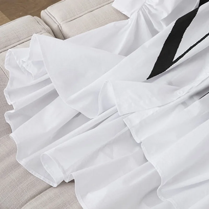 LISM Irregular Letter Printing White Shirt Blouse Summer Autumn New Ruffled Design Long Sleeve Top Vintage Clothing for Women
LISM Irregular Letter Printing White Shirt Blouse Summer Autumn New Ruffled Design Long Sleeve Top Vintage Clothing for Women