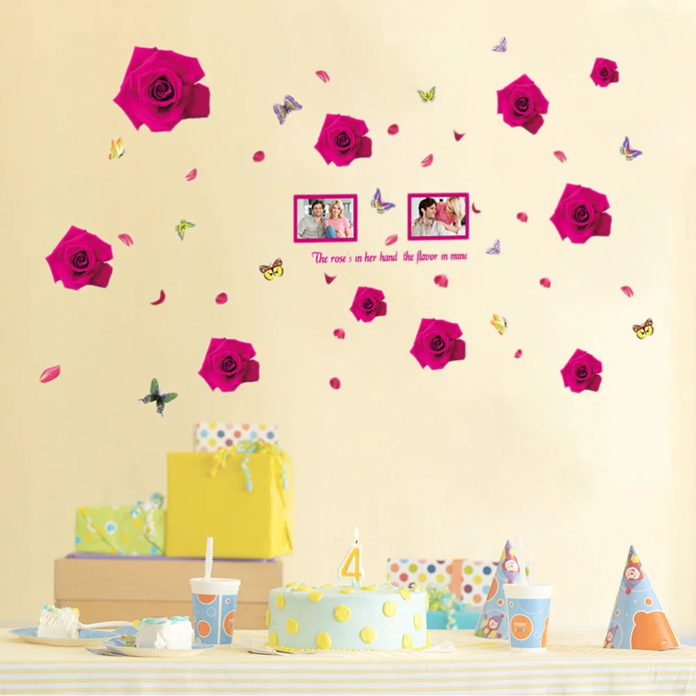 Romantic Hot Rose Background Wall Decoration Removable Wall Stickers For Home And Hotel
Romantic Hot Rose Background Wall Decoration Removable Wall Stickers For Home And Hotel