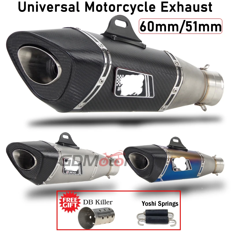 Slip On For Z650 Z800 ER6N CBR1000RR Z900 PCX125 S1000RR R11 51MM 60MM Universal Motorcycle Exhaust Modified Escape Moto
Slip On For Z650 Z800 ER6N CBR1000RR Z900 PCX125 S1000RR R11 51MM 60MM Universal Motorcycle Exhaust Modified Escape Moto