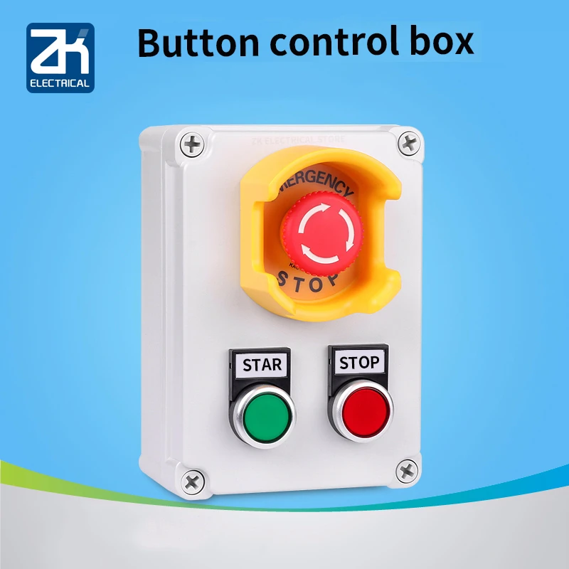 good quality 3 hole flame retardant button box switch control box emergency stop start stop power control box can be customized
good quality 3 hole flame retardant button box switch control box emergency stop start stop power control box can be customized