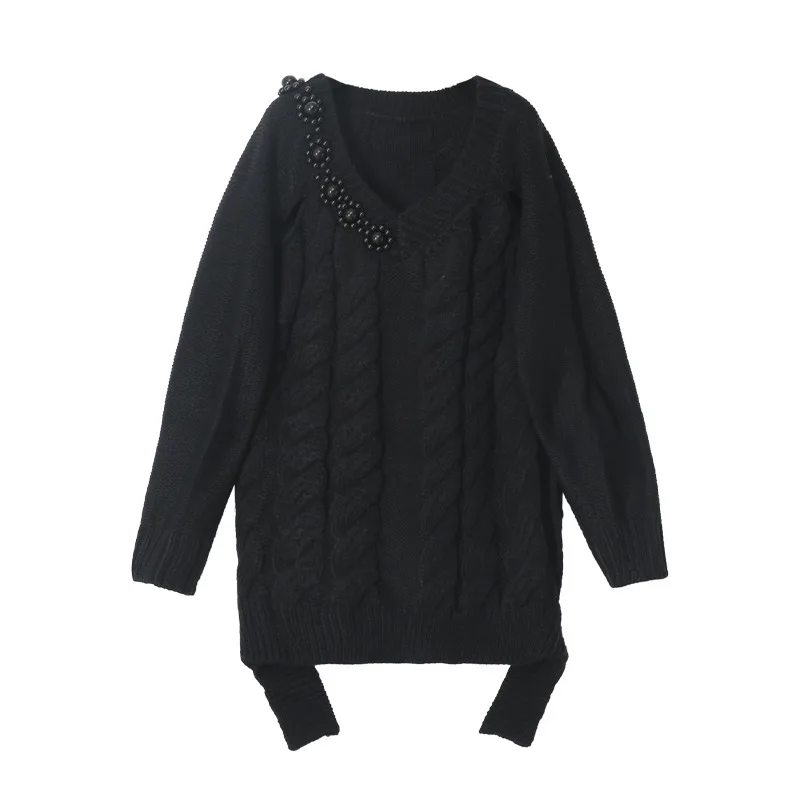 Autumn Winter Fashion Women Beaded Twist Loose Long Pullover Elegant Sweater White Black Knitted Jumper Ladies Casual Tops Thick
Autumn Winter Fashion Women Beaded Twist Loose Long Pullover Elegant Sweater White Black Knitted Jumper Ladies Casual Tops Thick
