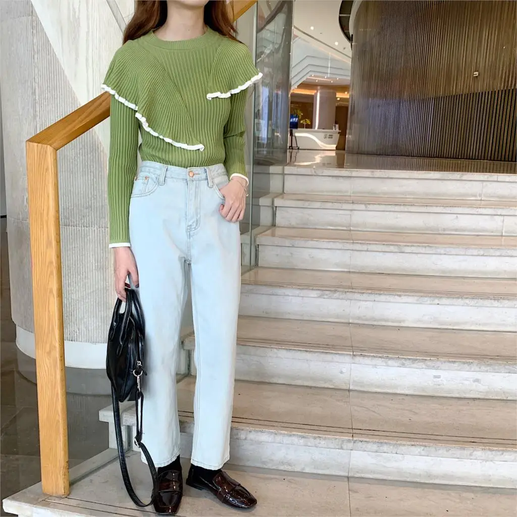 Suter de oto o e invierno para mujer, suteres de manga larga con volantes de retazos a la moda para mujer
Suter de oto o e invierno para mujer, suteres de manga larga con volantes de retazos a la moda para mujer