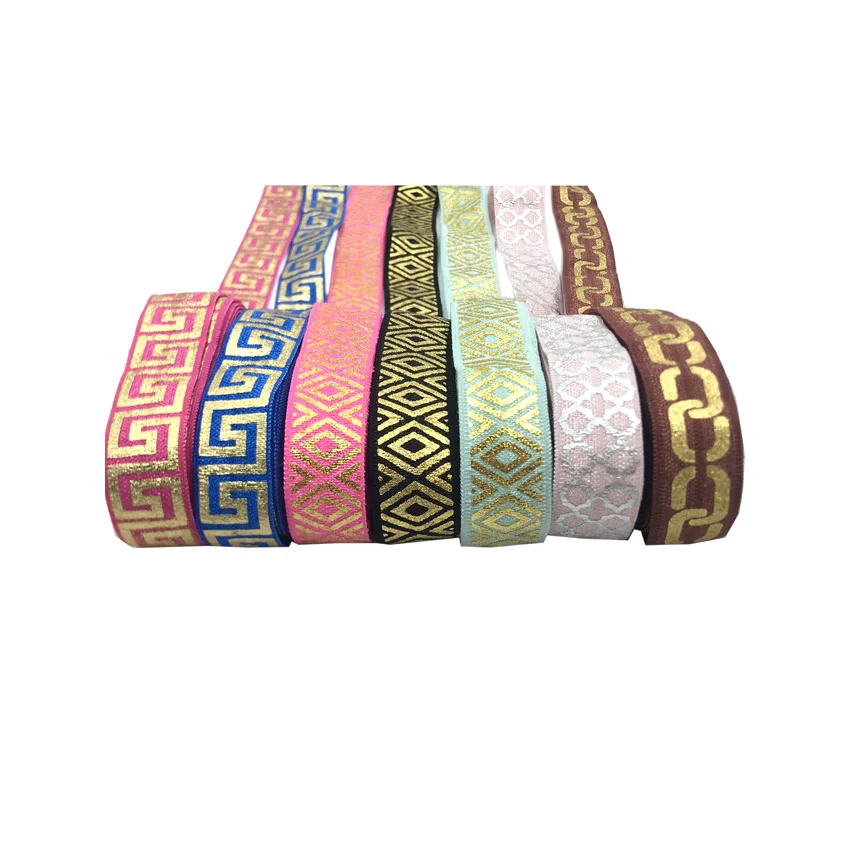 5/8 Inch Geometry Printed FOE Gold Metallic Silver Fold Over Elastic - Elastic for Baby Headbands and Hair Ties
5/8 Inch Geometry Printed FOE Gold Metallic Silver Fold Over Elastic - Elastic for Baby Headbands and Hair Ties