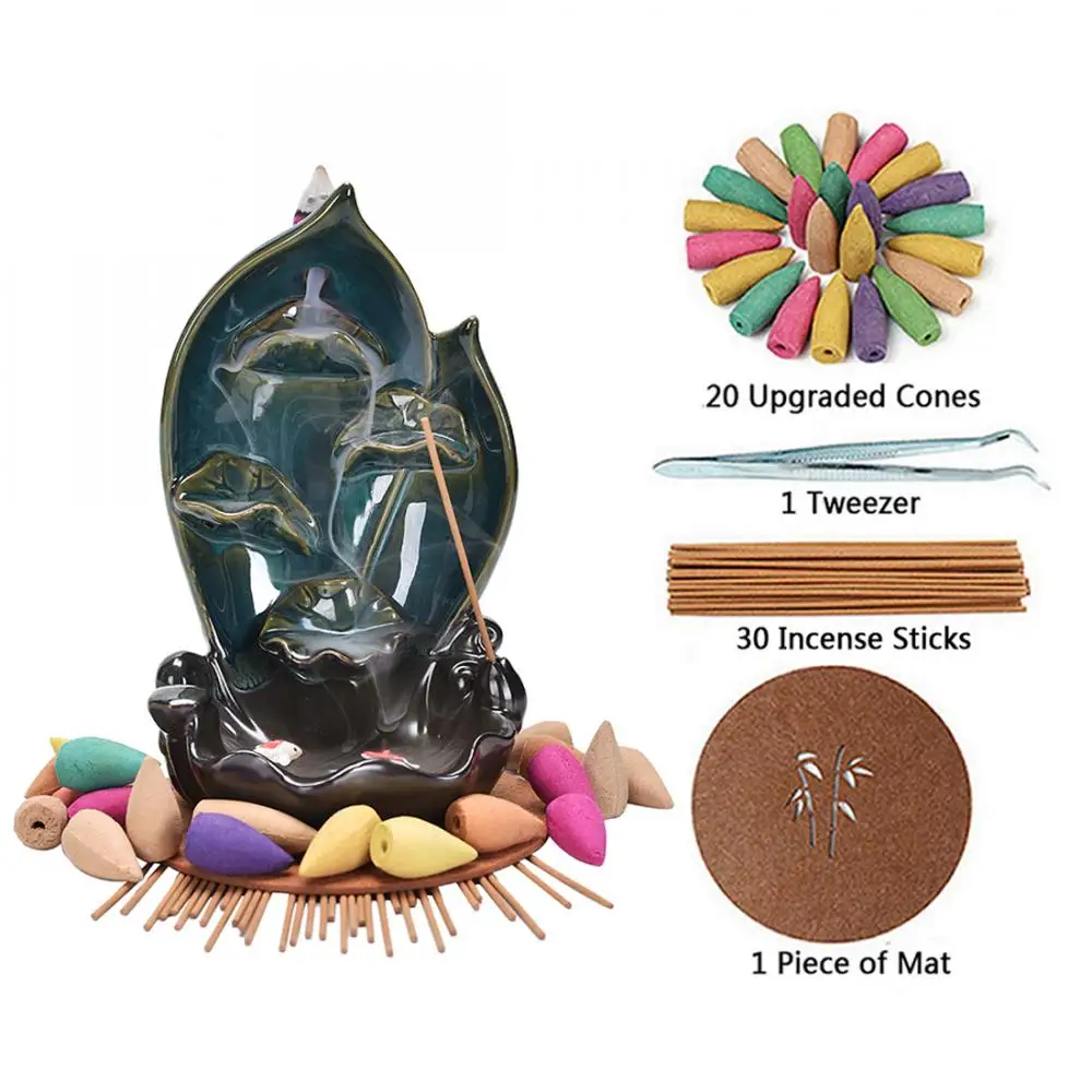 Ceramic Smoke Waterfall Incense Burner Mountains Rivers Incense Burner Holder Censer Aromatherapy Home Decor Gift 20 Pcs Cone
Ceramic Smoke Waterfall Incense Burner Mountains Rivers Incense Burner Holder Censer Aromatherapy Home Decor Gift 20 Pcs Cone