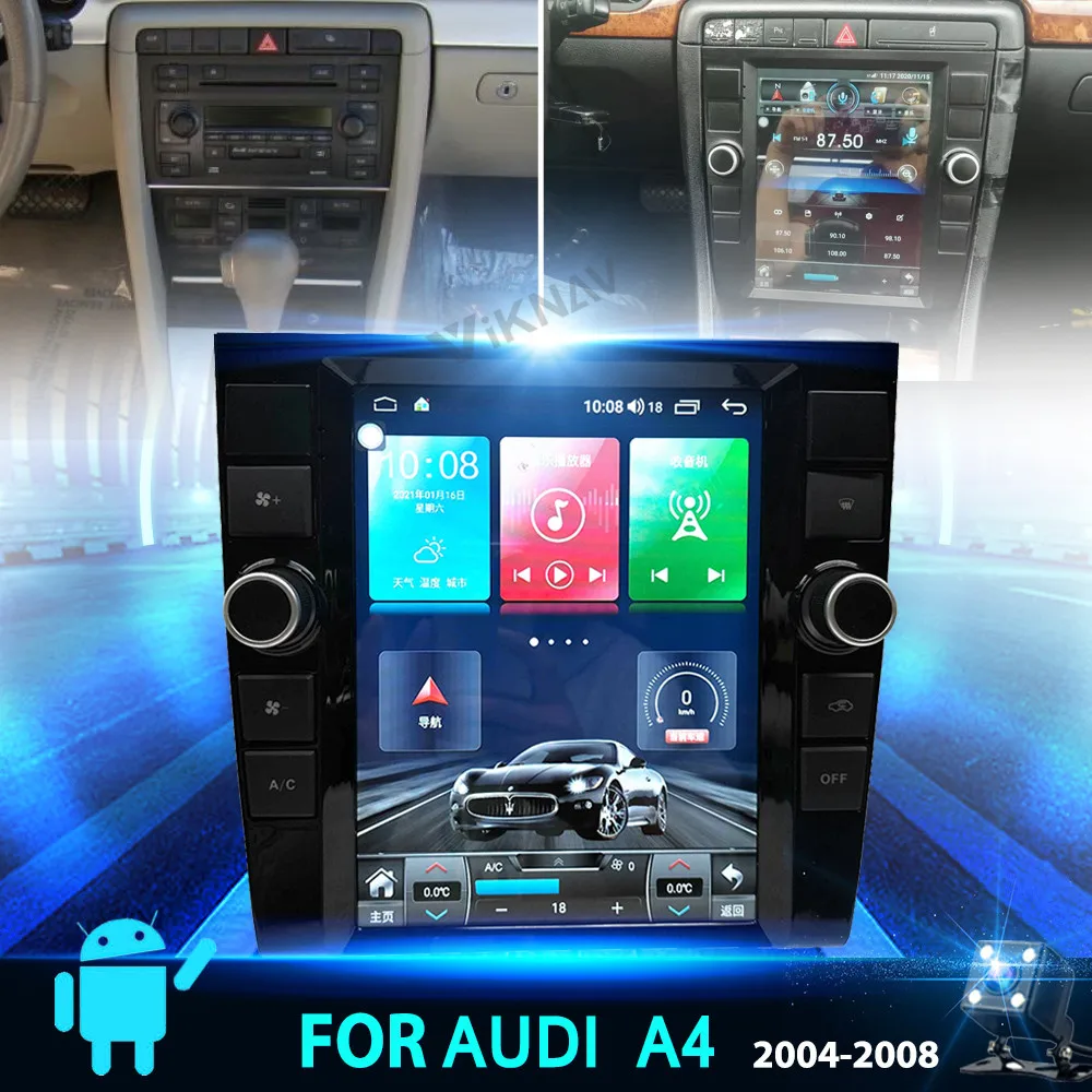 Автомагнитола Tesla 10,4 дюйма, с вертикальным экраном, Android 10,0, Dvd-плеером, GPS-навигацией для Audi A4 2004-2008
Автомагнитола Tesla 10,4 дюйма, с вертикальным экраном, Android 10,0, Dvd-плеером, GPS-навигацией для Audi A4 2004-2008