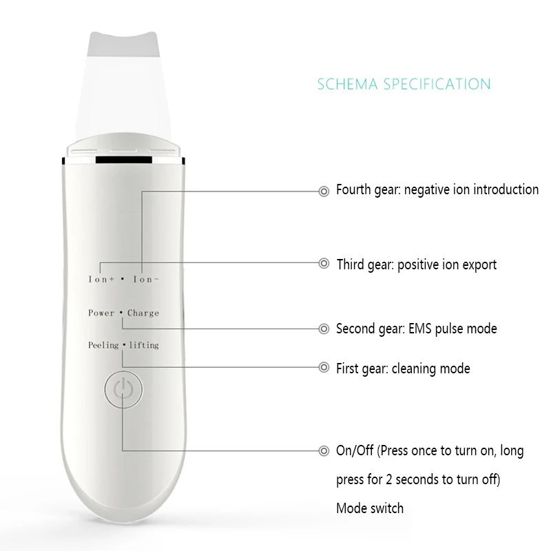Ultrasonic Facial Skin Scrubber Cleaner Ion Acne Blackhead Remover Peeling Shovel Cleaner Facial Massager Skin Care
Ultrasonic Facial Skin Scrubber Cleaner Ion Acne Blackhead Remover Peeling Shovel Cleaner Facial Massager Skin Care