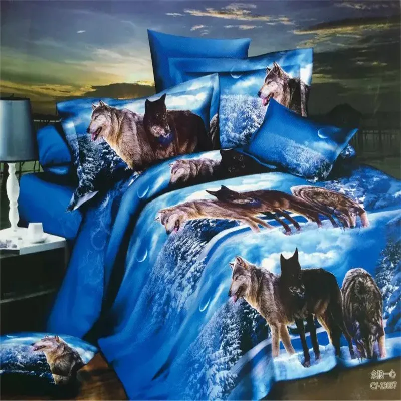 3d blue wolves king/queen/twin size 3/4pcs bedding set of duvet/doona cover bed sheet pillow cases bed linen set
3d blue wolves king/queen/twin size 3/4pcs bedding set of duvet/doona cover bed sheet pillow cases bed linen set