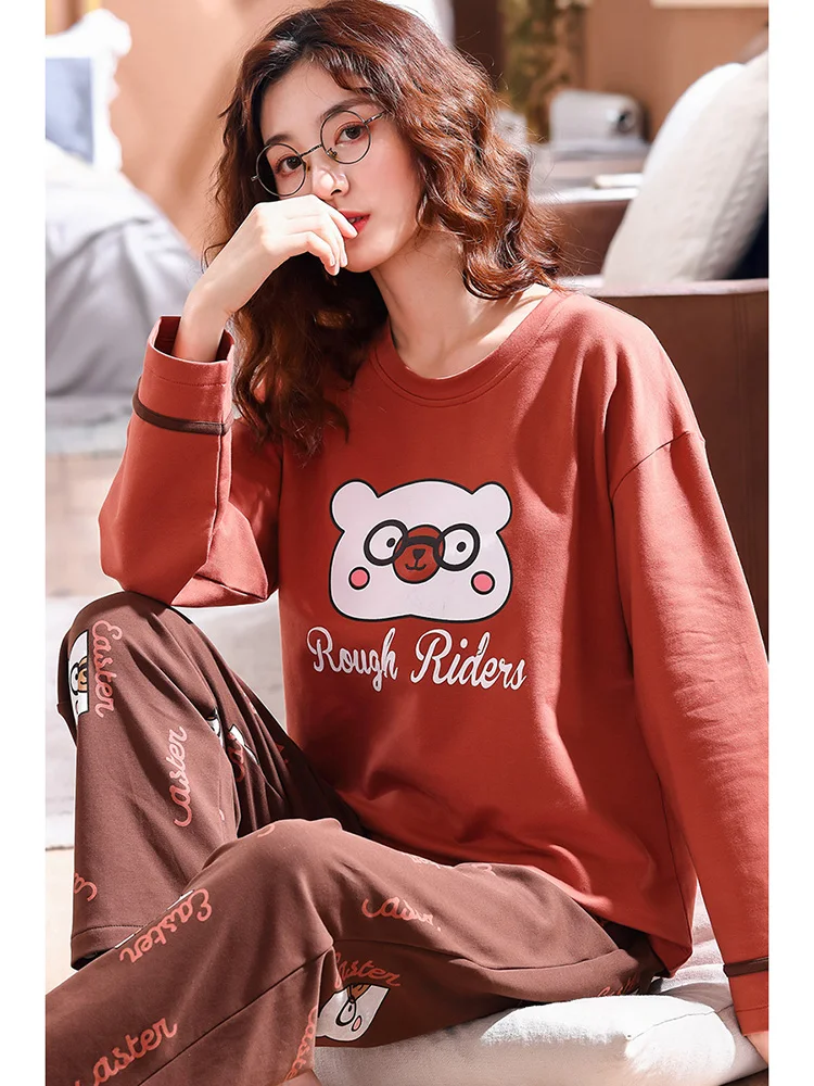 Cute Casual Sleepwear Cotton Nightwear 2PC Cartoon Printed Women's Pajamas Long Sleeves Long Pants Pyjama Soft Sweet Pijama
Cute Casual Sleepwear Cotton Nightwear 2PC Cartoon Printed Women's Pajamas Long Sleeves Long Pants Pyjama Soft Sweet Pijama