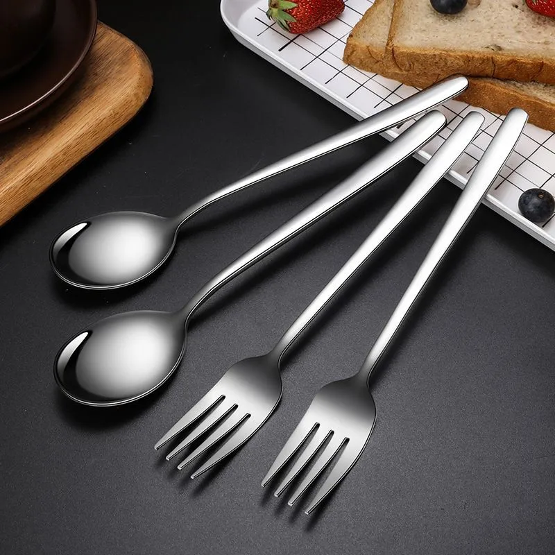 Korean Style Stainless Steel Fork Spoon Sliver Thickening Dinnerware Coffee Ice Cream Tableware Kitchen Useful Accessories
Korean Style Stainless Steel Fork Spoon Sliver Thickening Dinnerware Coffee Ice Cream Tableware Kitchen Useful Accessories