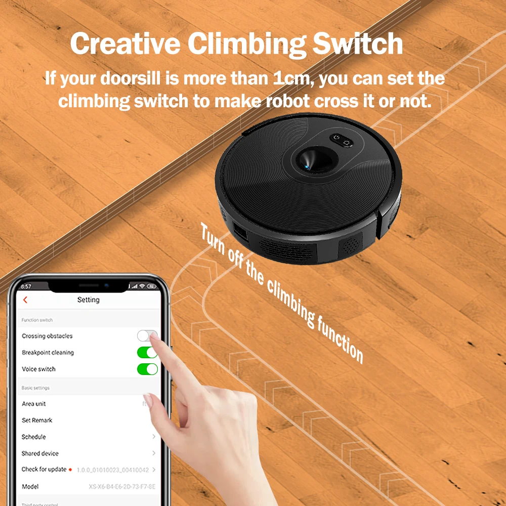 X6 Robot Vacuum Cleaner,Draw Cleaning Area, Hand Draw Virtual Blocker, Map Storage on WIFI APP, Water Speed Adjustable
X6 Robot Vacuum Cleaner,Draw Cleaning Area, Hand Draw Virtual Blocker, Map Storage on WIFI APP, Water Speed Adjustable