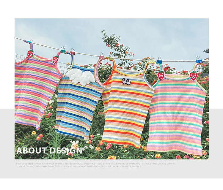 Girls Summer Knitted Camisole Child Tank Top Fruit Strip Sleeveless Undershirts
Girls Summer Knitted Camisole Child Tank Top Fruit Strip Sleeveless Undershirts