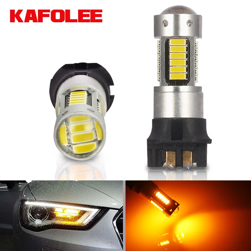 Дневные фары AILEO янтарно-белые PW24W PWY24W CANBUS светодиодные лампочки 30 SMD для Audi BMW VW Volvo