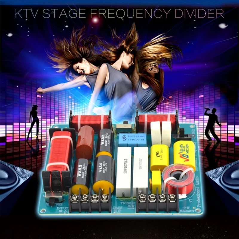 6.14x5.31 inch Audio Frequency Divider 300W Green Durable Frequency Divider Crossover Audio Board for DIY KTV Speaker
6.14x5.31 inch Audio Frequency Divider 300W Green Durable Frequency Divider Crossover Audio Board for DIY KTV Speaker