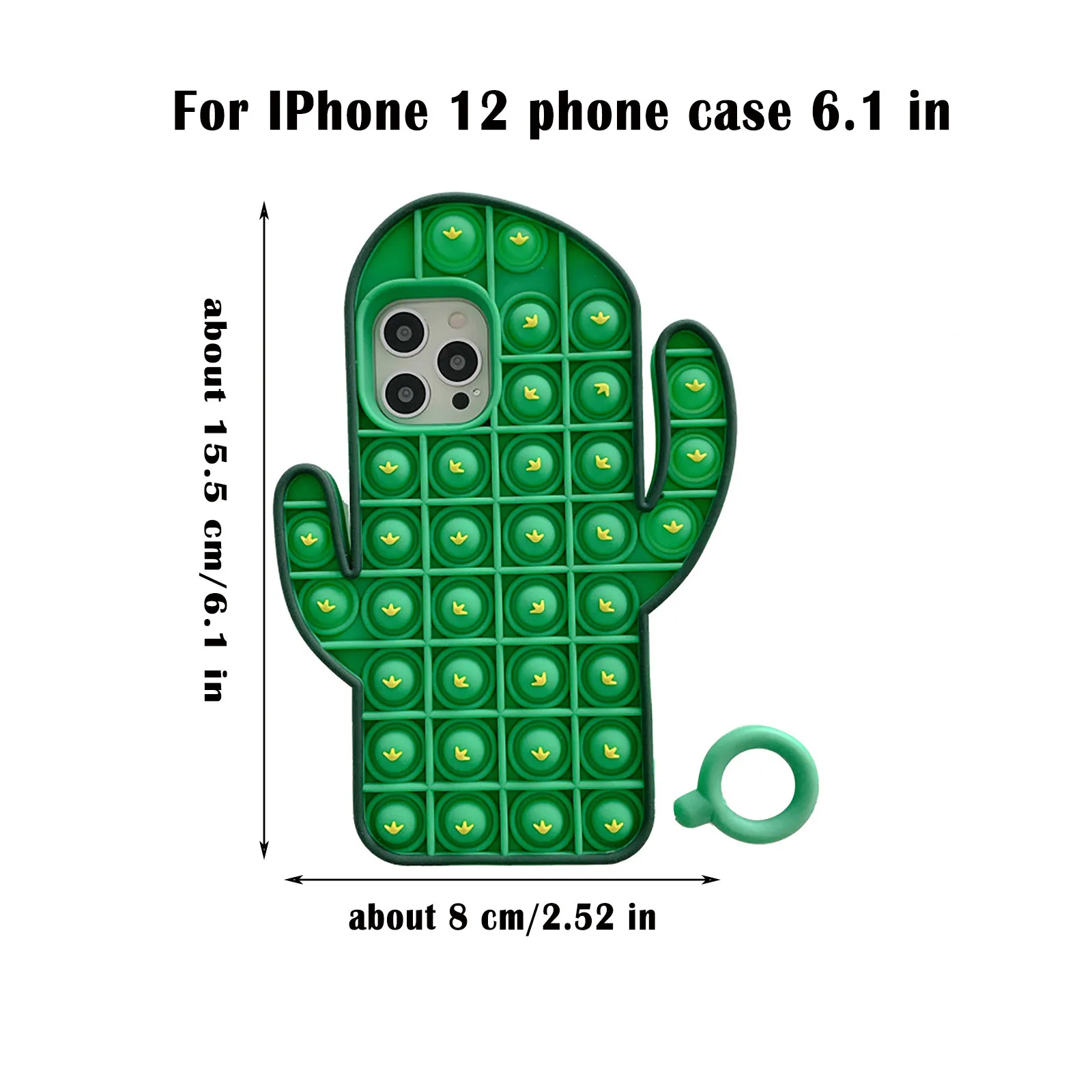 Antistress Pops It Phone Case For Iphone12pro Cactus-shaped Soft Silicone Popit Case Decompression Phone Case 6.1 Inches Brinque 
Antistress Pops It Phone Case For Iphone12pro Cactus-shaped Soft Silicone Popit Case Decompression Phone Case 6.1 Inches Brinque