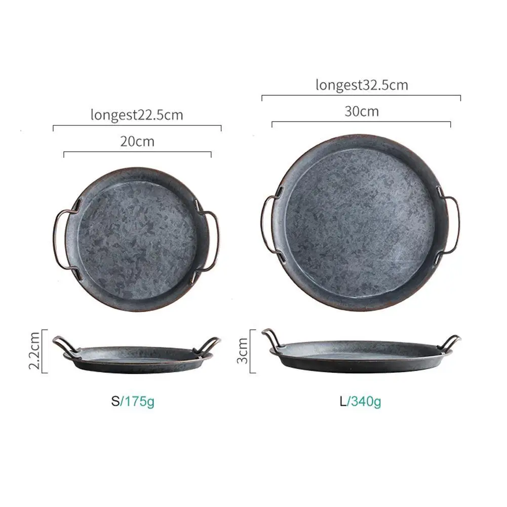European Retro Metal Plate With Handle Handcrafted Home Wrought Tool Iron Decor Restaurant Vintage Round Kitchen Tray Stora I6J0
European Retro Metal Plate With Handle Handcrafted Home Wrought Tool Iron Decor Restaurant Vintage Round Kitchen Tray Stora I6J0