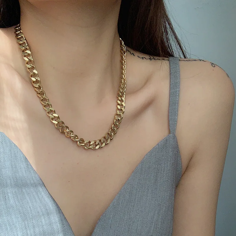Stainless Steel Cuban Chains Necklaces For Women Girls Silver Gold-Color Choker Metal Thick Collar Fashion Jewelry Accessories
Stainless Steel Cuban Chains Necklaces For Women Girls Silver Gold-Color Choker Metal Thick Collar Fashion Jewelry Accessories
