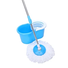 Four Colors 360° Spin Mop with Bucket & Dual Mop Heads Flexible Mop Micro Fibers Spinning Fiber Mop Heads Cleaning Accessories