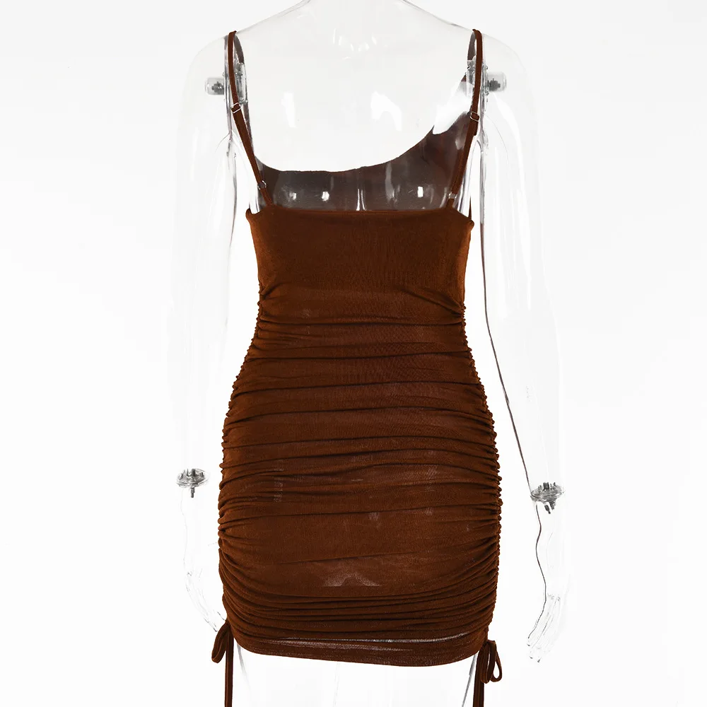 Drawstring Lace Up Slip Dress Women Adjustable Length Ruched Bodycon Dresses Sexy Backless Spaghetti Strap Dress Party Clubwear
Drawstring Lace Up Slip Dress Women Adjustable Length Ruched Bodycon Dresses Sexy Backless Spaghetti Strap Dress Party Clubwear