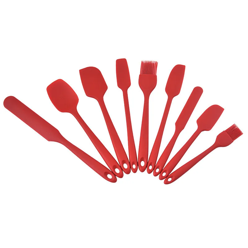 Silicone Spatula Set 9 Piece Sets of Baking Tools Stainless Steel Core Scratch Free Heat Resistant Silicone Scraper Shovel Brush
Silicone Spatula Set 9 Piece Sets of Baking Tools Stainless Steel Core Scratch Free Heat Resistant Silicone Scraper Shovel Brush