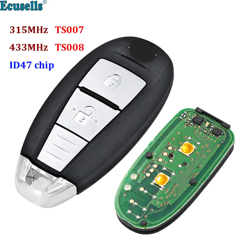 OEM 2 Buttons 315Mhz 433MHZ 47 Chip Smart Card Keyless Entry Remote Key Fob for SUZUKI Vitara SX4 SWIFT S-Cross TS007 TS008
OEM 2 Buttons 315Mhz 433MHZ 47 Chip Smart Card Keyless Entry Remote Key Fob for SUZUKI Vitara SX4 SWIFT S-Cross TS007 TS008
