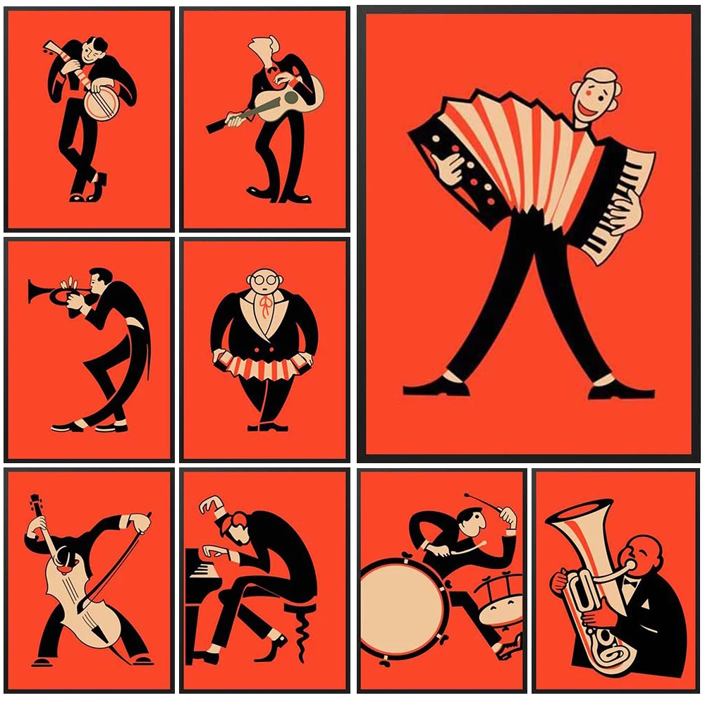 Cartoon Musician Accordion Nordic Poster Music Wall Art Canvas Painting Wall Pictures For Living Room Home Decor Unframed
Cartoon Musician Accordion Nordic Poster Music Wall Art Canvas Painting Wall Pictures For Living Room Home Decor Unframed