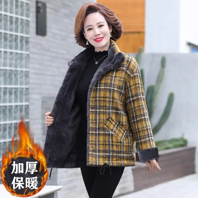 Tracyen Artificial Fur Liner Plaid Jackets Femme Biker Outerwear Women's Thick Warm Lambswool Coat Winter Women Fleece Jacket
Tracyen Artificial Fur Liner Plaid Jackets Femme Biker Outerwear Women's Thick Warm Lambswool Coat Winter Women Fleece Jacket