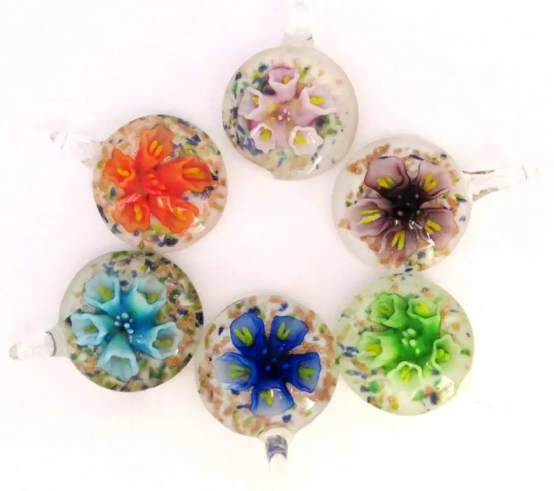 Wholesale 6pcs Handmade Murano Lampwork Glass Morning-glory Round Pendant Fit Necklace LL49
Wholesale 6pcs Handmade Murano Lampwork Glass Morning-glory Round Pendant Fit Necklace LL49