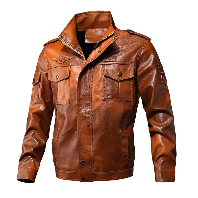 Men's Vintage Stand Collar Pu Leather Jackets Fleece-lined Slim Motorcycle Faux Leather Bomber Jacket M - 5XL
Men's Vintage Stand Collar Pu Leather Jackets Fleece-lined Slim Motorcycle Faux Leather Bomber Jacket M - 5XL