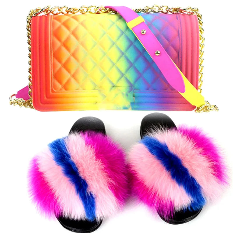 New Hot Fur Slides Summer Woman Fox Fur Slippers and Bag Outdoor Sexy Sandals Fashion Plush Flip Flops Fluffy Female Shoes
New Hot Fur Slides Summer Woman Fox Fur Slippers and Bag Outdoor Sexy Sandals Fashion Plush Flip Flops Fluffy Female Shoes