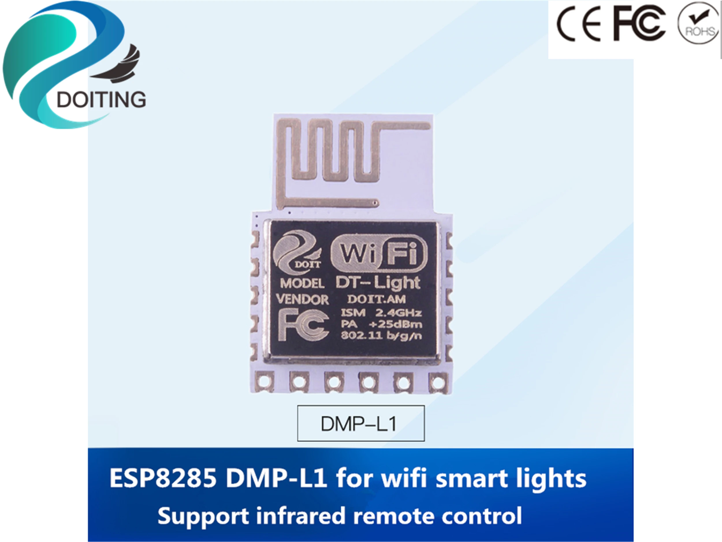 DOITING WiFi Интеллектуальный светодиодный модуль освещения ESP8285 DMP L1 беспроводной Wifi