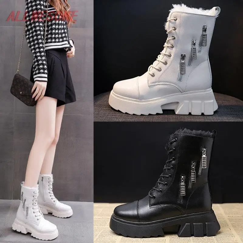 Winter Women Ankle Boots Black Platform Warm Fur Zipper Motorcycle Waterproof Female Plush Thick Botton Shoes Ladies Chunky Boot
Winter Women Ankle Boots Black Platform Warm Fur Zipper Motorcycle Waterproof Female Plush Thick Botton Shoes Ladies Chunky Boot