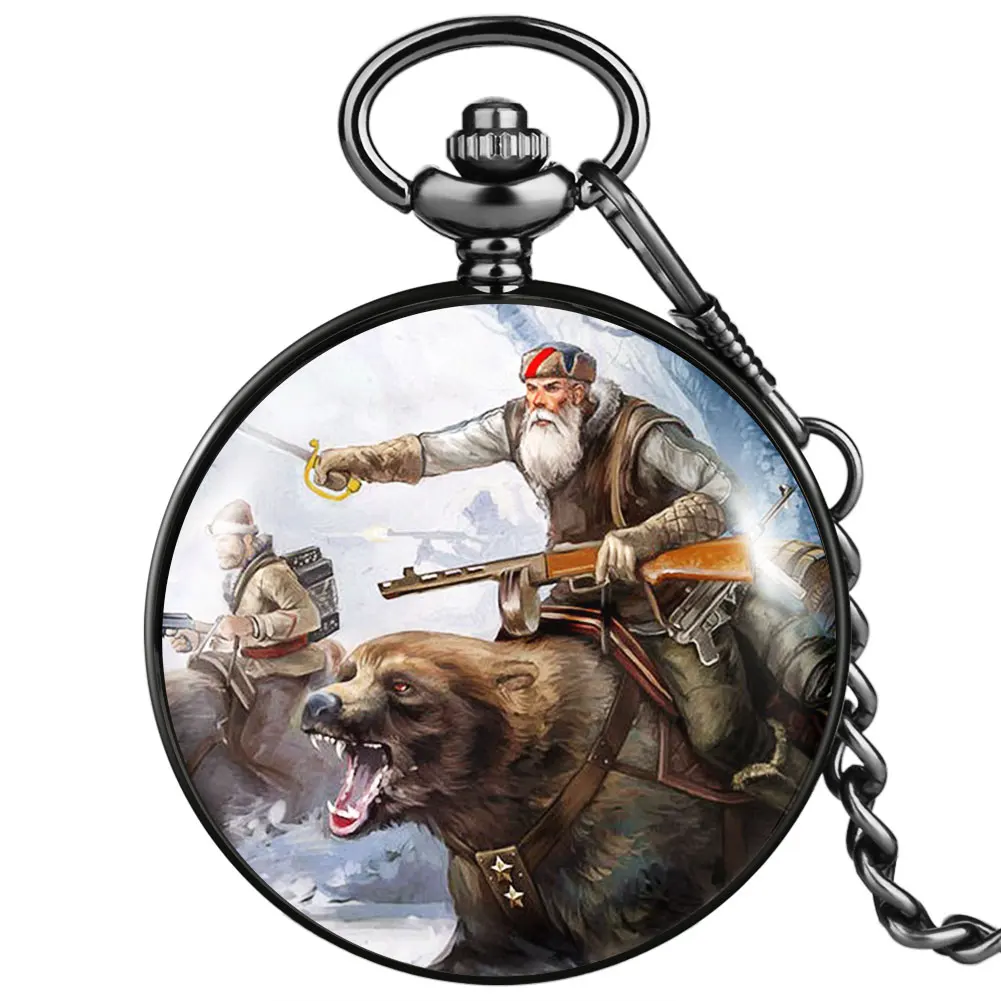 Brave Bear And Hunter Pattern Practical Quartz Pocket Watch Individual Arabic Numerals Dial Comfortable Pendant Clock Necklace
Brave Bear And Hunter Pattern Practical Quartz Pocket Watch Individual Arabic Numerals Dial Comfortable Pendant Clock Necklace