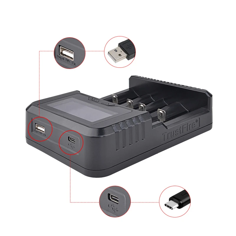 Trustfire TR-020 q C3.0 Quick Charge USB Charging Battery Charger With For 18650/26650/32650 Battery Flashlight Torch Accessory
Trustfire TR-020 q C3.0 Quick Charge USB Charging Battery Charger With For 18650/26650/32650 Battery Flashlight Torch Accessory