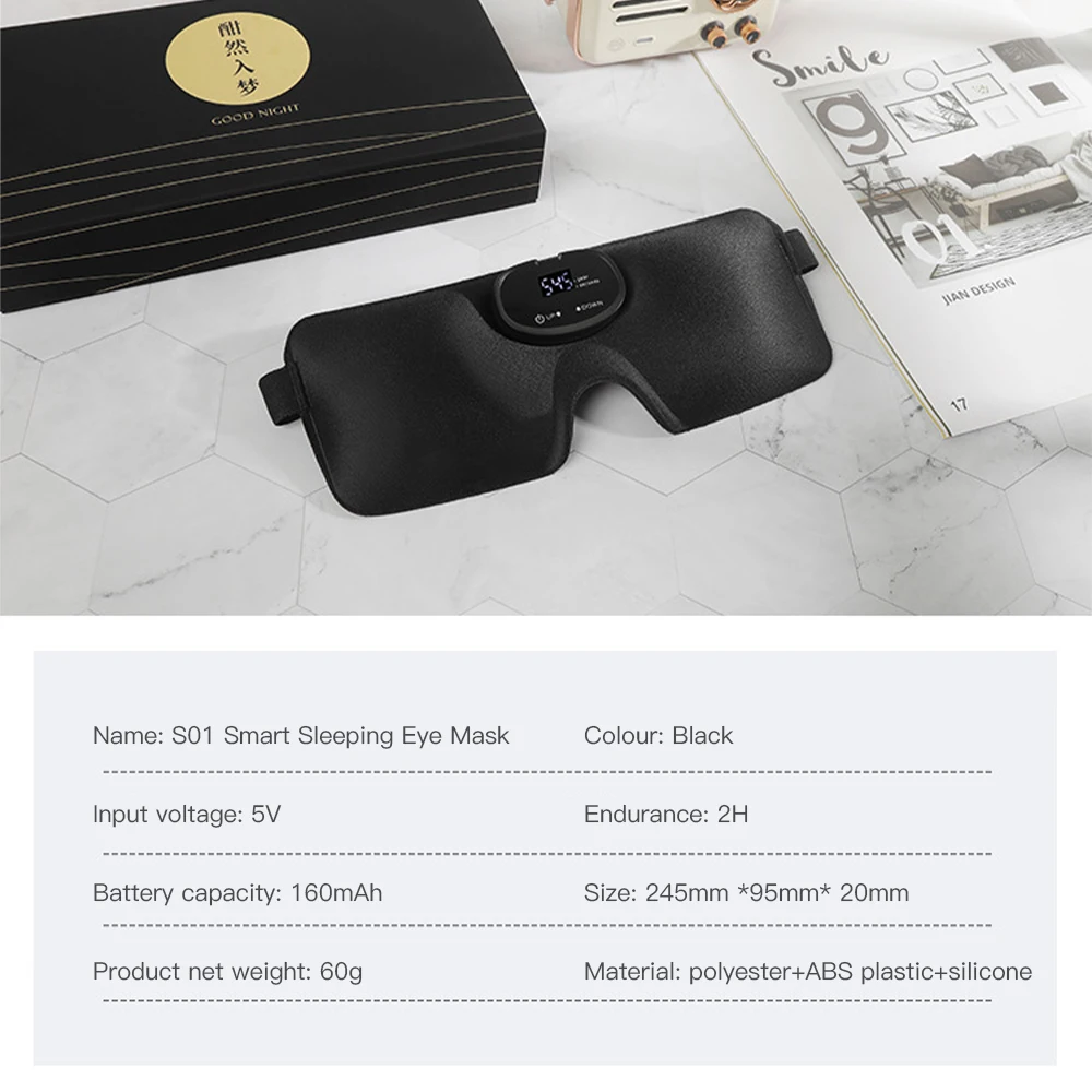 Intelligence Relax Massage Sleep Mask Electric PulseEye Patches Steam Sleeping Mask Relaxing Spa Health Care Breathable Comfort
Intelligence Relax Massage Sleep Mask Electric PulseEye Patches Steam Sleeping Mask Relaxing Spa Health Care Breathable Comfort