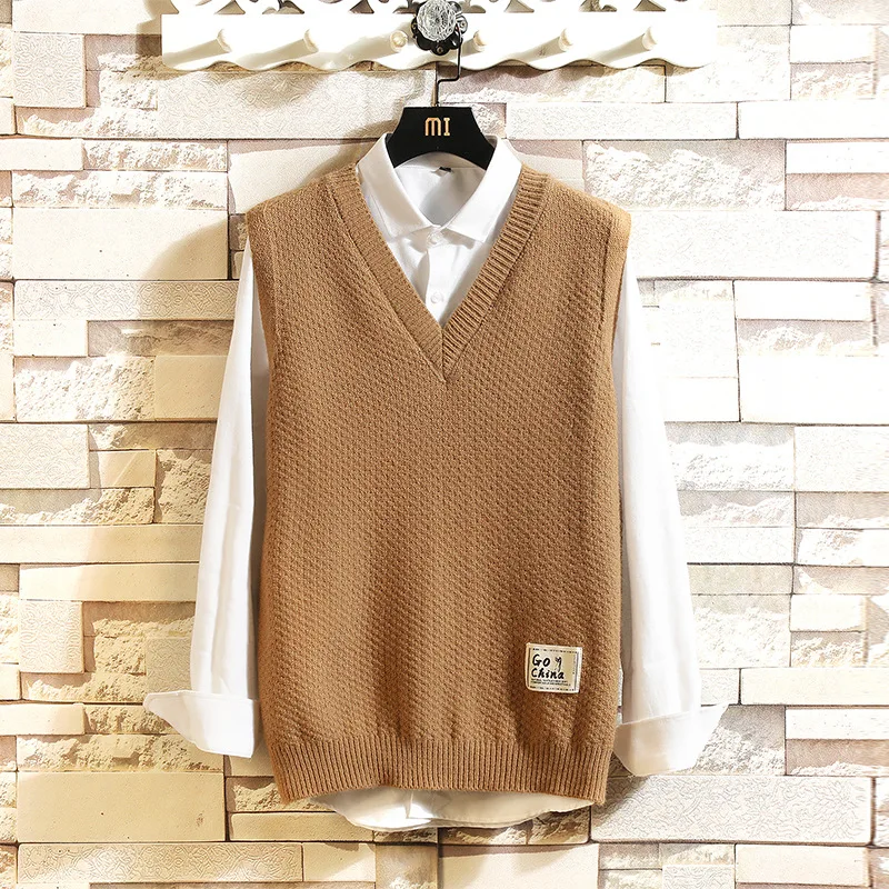 Sleeveless Sweater Vest Men's Ins Hong Kong Style Autumn And Winter Korean Fashion Vest V-Neck Sweater Coat Vest
Sleeveless Sweater Vest Men's Ins Hong Kong Style Autumn And Winter Korean Fashion Vest V-Neck Sweater Coat Vest