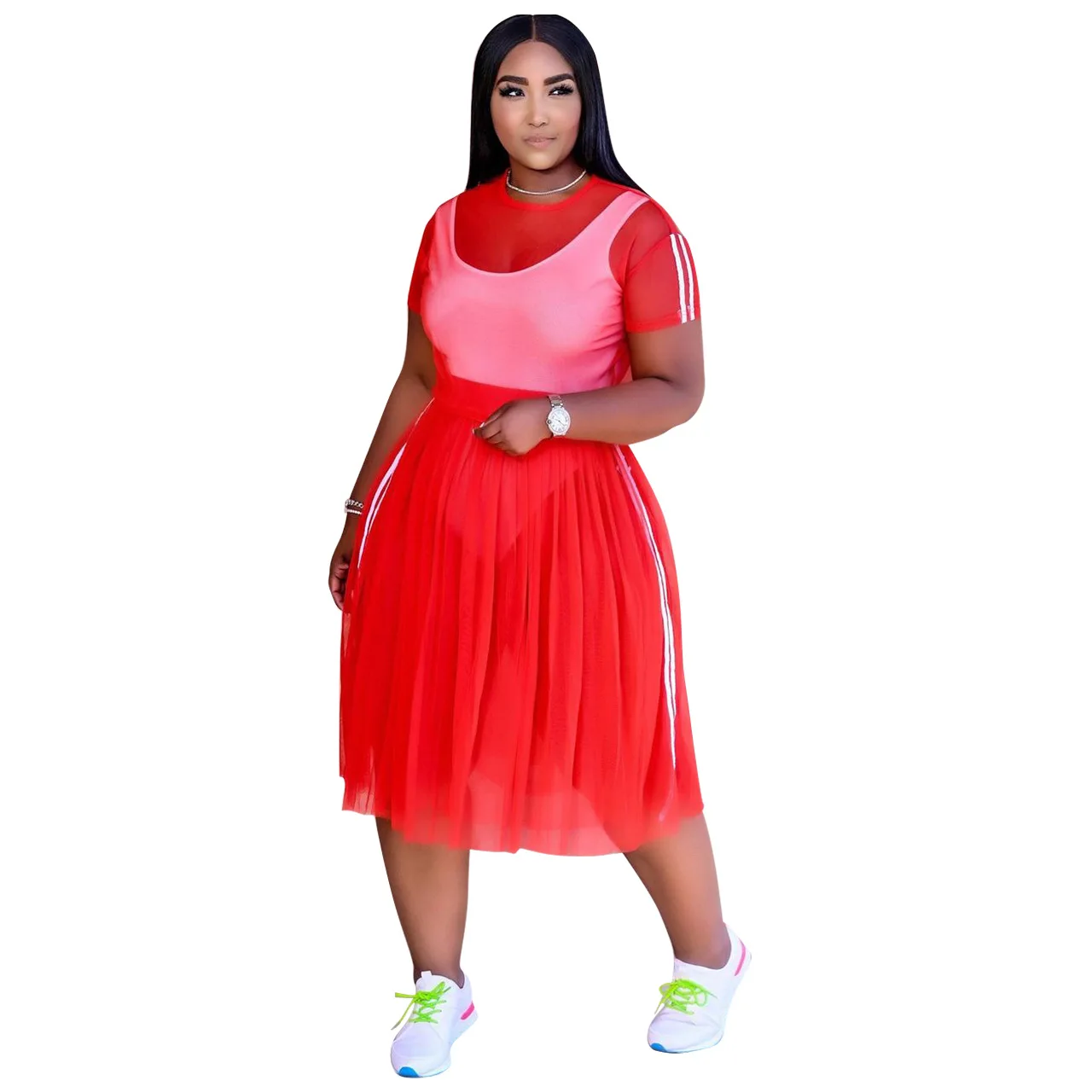 New Arrivals Women Solid Three Piece Sets Sportwear Vest O-neck Mesh T-shirts Elastic Waist A-line Skirts Casual Summer Outfits
New Arrivals Women Solid Three Piece Sets Sportwear Vest O-neck Mesh T-shirts Elastic Waist A-line Skirts Casual Summer Outfits