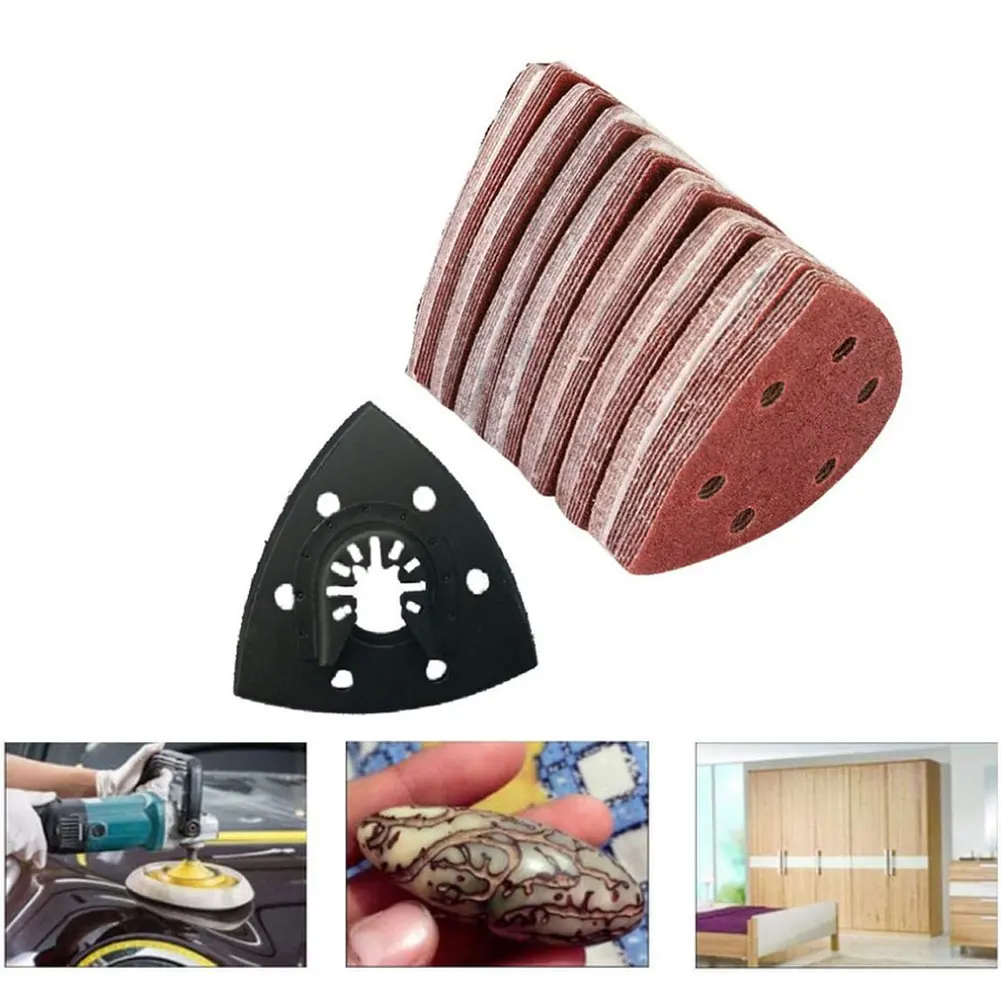 51PCS Sanding Pads Kit 90mm Triangle Sandpaper Set with 6 Holes Self-Adhesive Sandpaper Disc for Random Orbital Sander Dark Red
51PCS Sanding Pads Kit 90mm Triangle Sandpaper Set with 6 Holes Self-Adhesive Sandpaper Disc for Random Orbital Sander Dark Red