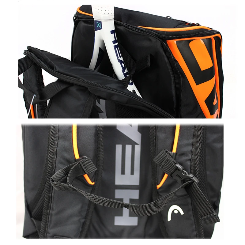 Orange Multi-function Head Tennis Racket Backpack PU Nylon HEAD Tenis Squash Backpack Large Capacity 2-3 Tennis Rackets Racquets
Orange Multi-function Head Tennis Racket Backpack PU Nylon HEAD Tenis Squash Backpack Large Capacity 2-3 Tennis Rackets Racquets