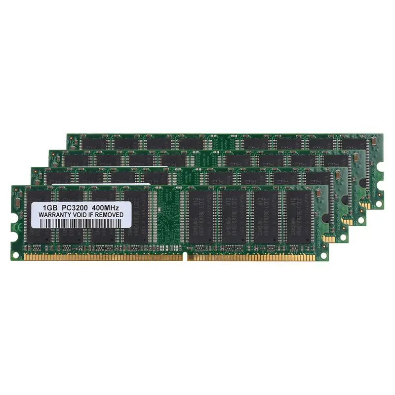 4GB Kit (4x1GB) DDR1 400MHz PC настольная память PC1 3200 184pin без ECC DIMM Ram зеленый|Оперативная