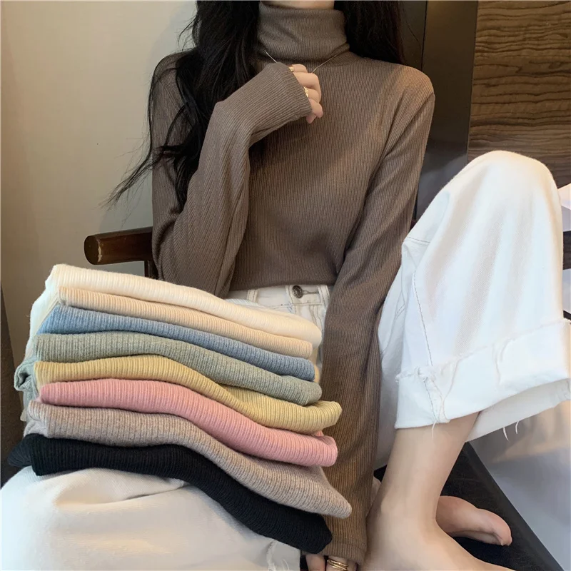 High Neck T-shirt Women's Slim Fit Pullover Bottomed Shirt Top Autumn Winter Long Sleeve with Solid Sweater
High Neck T-shirt Women's Slim Fit Pullover Bottomed Shirt Top Autumn Winter Long Sleeve with Solid Sweater