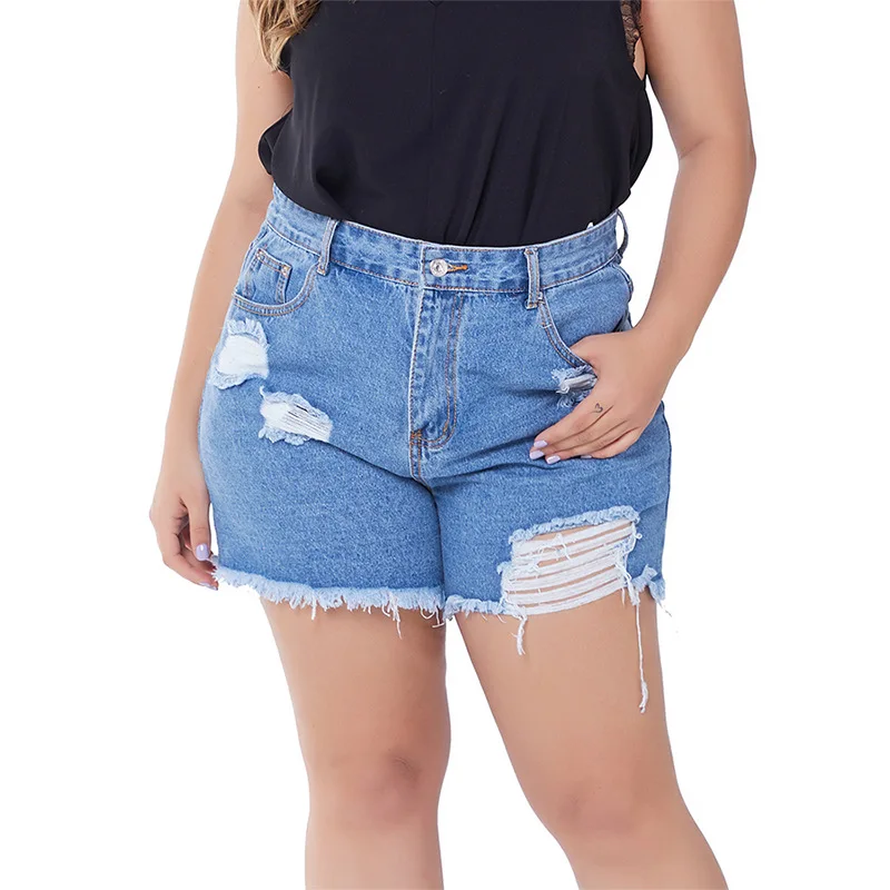 JoursNeige Ripped Short Jeans for Women Fat MM Plus Size Stretch Fashion Blue High Waist Short Woman Skinny Causal Denim Shorts
JoursNeige Ripped Short Jeans for Women Fat MM Plus Size Stretch Fashion Blue High Waist Short Woman Skinny Causal Denim Shorts