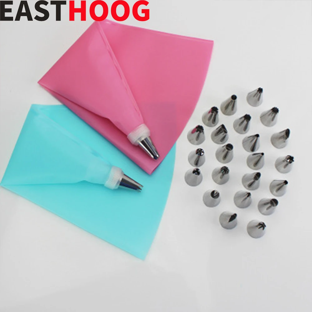 26 PCS/Set Silicone Pastry Bag Tips Kitchen DIY Icing Piping Cream Reusable Pastry Bags +24 Nozzle Set Cake Decorating Tools
26 PCS/Set Silicone Pastry Bag Tips Kitchen DIY Icing Piping Cream Reusable Pastry Bags +24 Nozzle Set Cake Decorating Tools