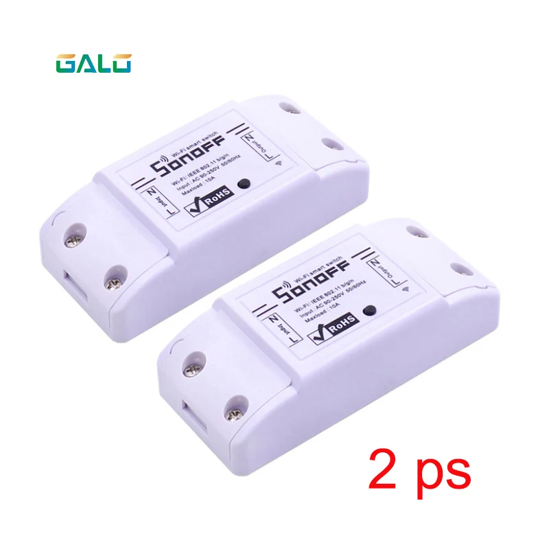 

2pcs SONOFF Basic Smart Home Wifi Wireless Switch Remote Control Automation Relay Module for Apple Android Smartphones 10A 220V