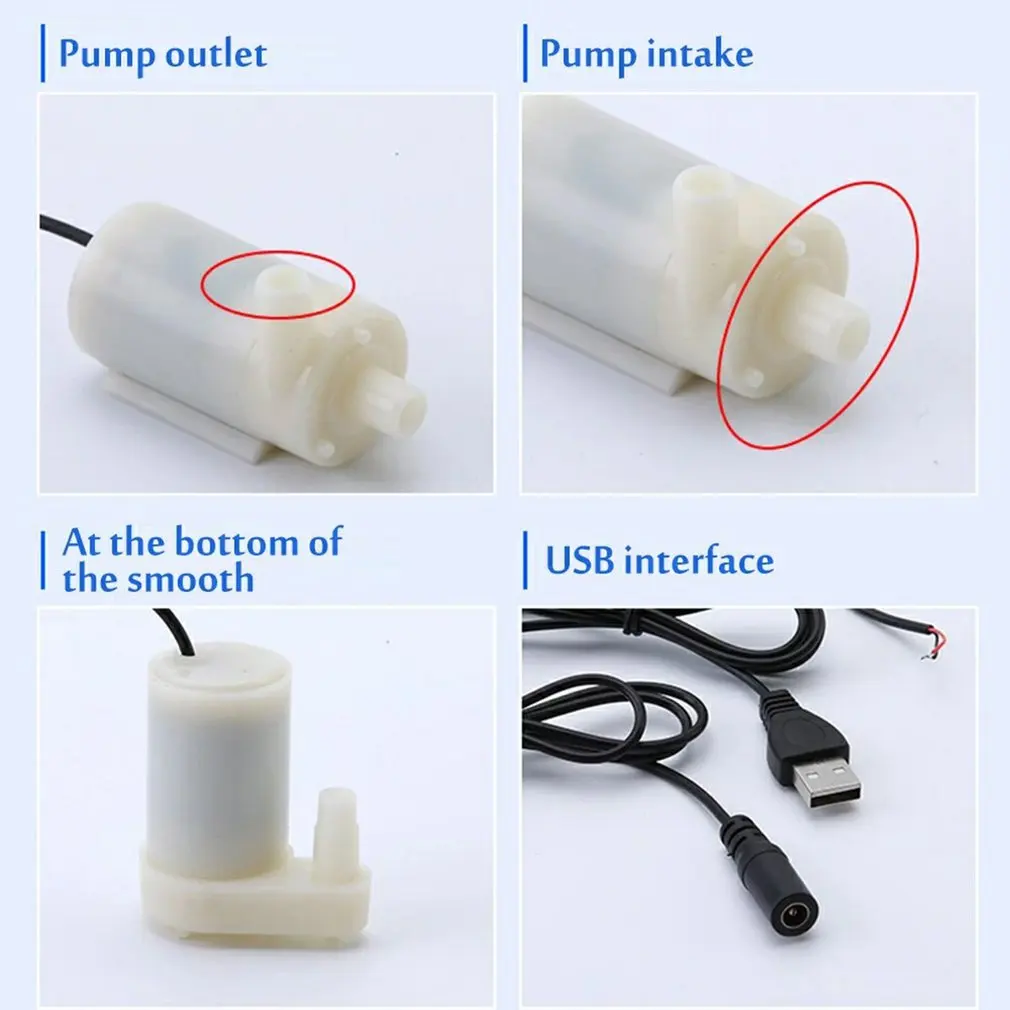 USB Powered DC Mute Small Water Pump Mini Submersible Chargeable Pump Aquarium Fish Tank Fountain Pump
USB Powered DC Mute Small Water Pump Mini Submersible Chargeable Pump Aquarium Fish Tank Fountain Pump