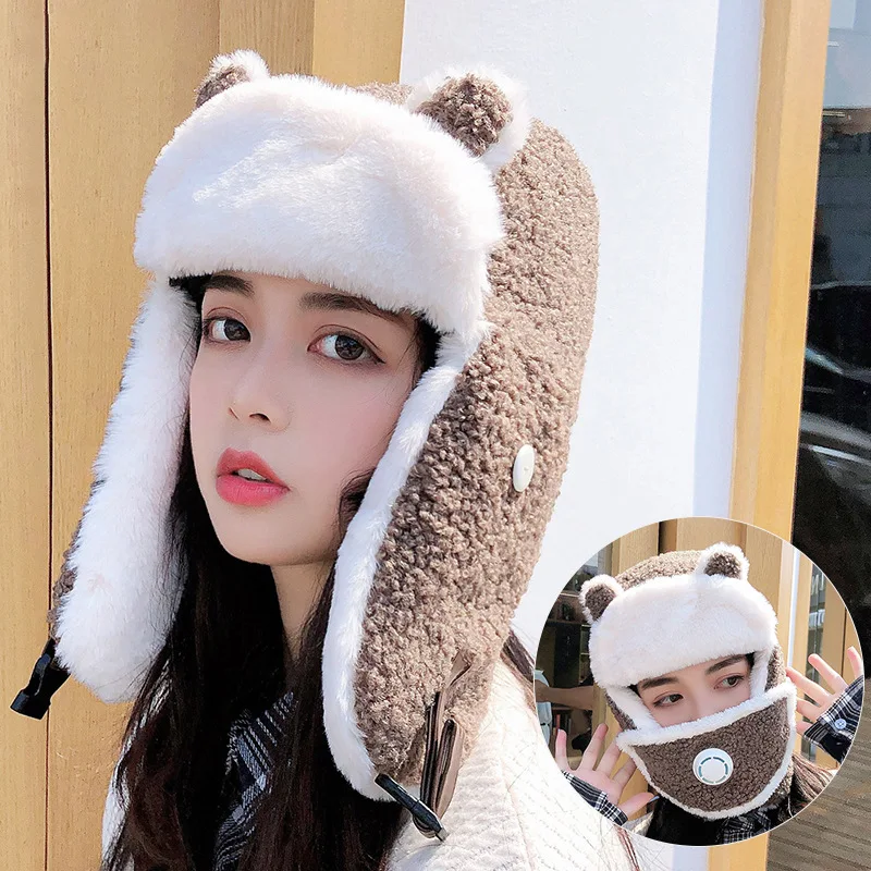 Winter 3 in 1 Thermal Fur Women Earflap Hat Ski Mask Beanie Fashion Girl Riding Windproof Ushanka Border Hats Pilot Trapper Cap
Winter 3 in 1 Thermal Fur Women Earflap Hat Ski Mask Beanie Fashion Girl Riding Windproof Ushanka Border Hats Pilot Trapper Cap