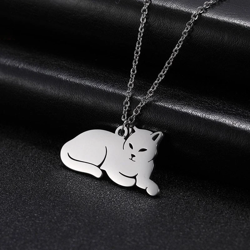 Cute Animal Cat Pendant Necklace for Women Chain on Neck Kitten Female Stainless Steel Jewelry Party Christmas Gift 2021
Cute Animal Cat Pendant Necklace for Women Chain on Neck Kitten Female Stainless Steel Jewelry Party Christmas Gift 2021